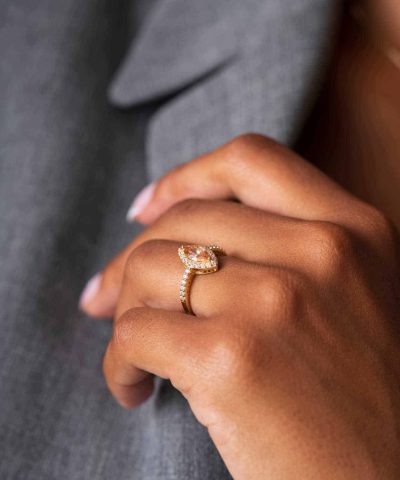 Alternative view of Rose ring i sølv med zirkonia