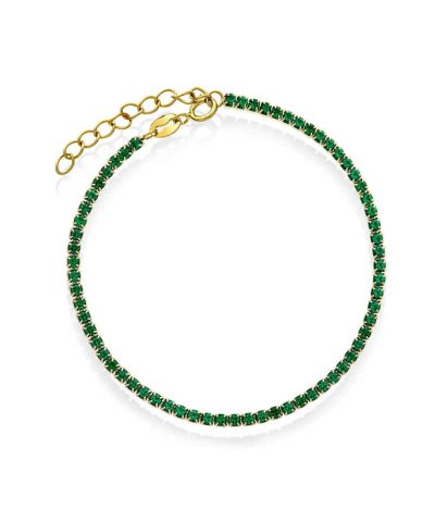 Lola armbånd i sølv med grønn zirkonia