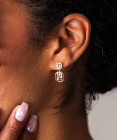 Alternative view of Demi øredobber i sølv med zirkonia