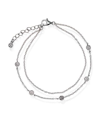 Heat double chain armbånd i sølv