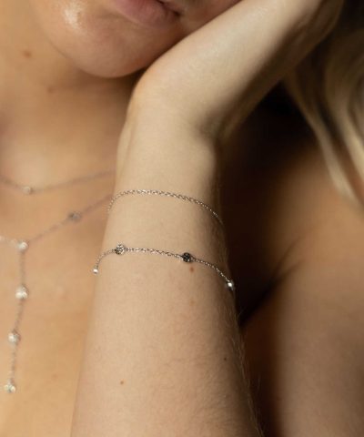 Alternative view of Heat double chain armbånd i sølv