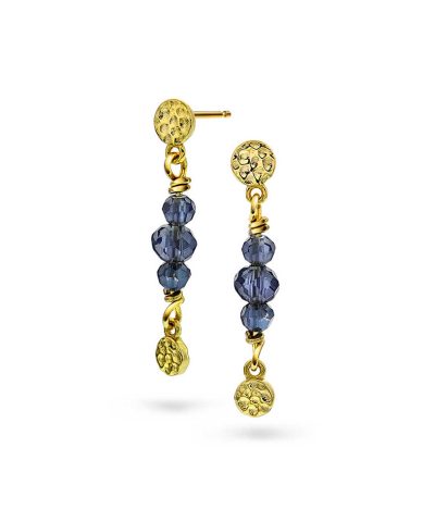 Fairy øredobber i sølv, dyp blå