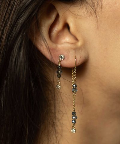 Alternative view of Fairy øredobber i sølv, dyp blå