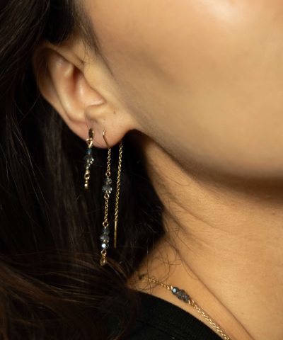 Alternative view of Fairy øredobber i sølv, dyp blå