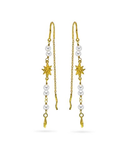 Fleur øredobber i sølv med perler