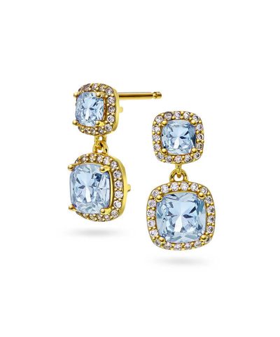 Macy øredobber i sølv med blå zirkonia