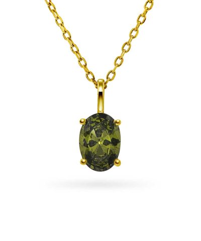 Cara smykke i sølv, olivengrønn zirkonia