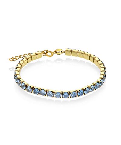 Farah armbånd i sølv, lys blå zirkonia