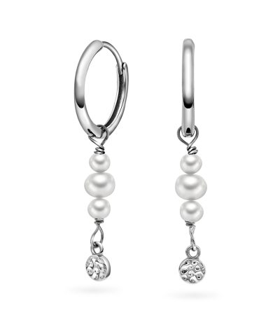 Fairy øreringer i sølv med perler