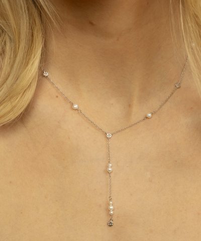 Alternative view of Fairy y-smykke i sølv med perler