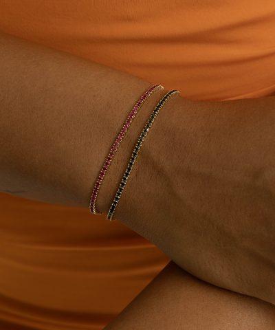 Alternative view of Lola armbånd i sølv med sort zirkonia