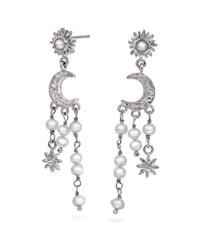 Twillight øredobber i sølv med perler