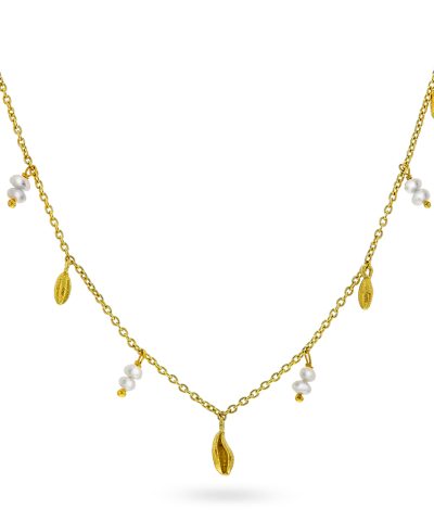 Seashell smykke i sølv med perler