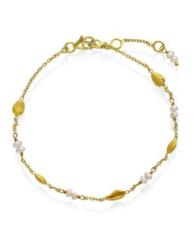 Seashell armbånd i sølv med perler