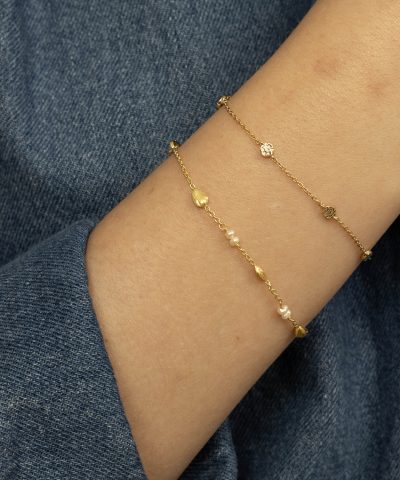 Alternative view of Seashell armbånd i sølv med perler