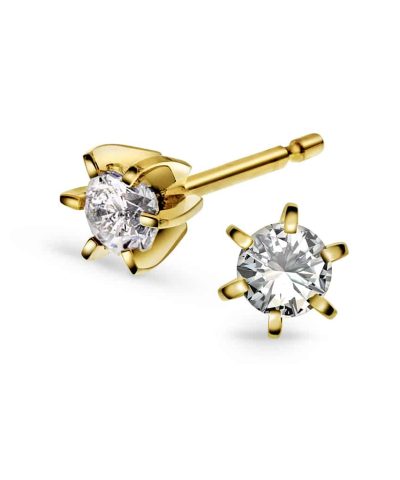 Capella øredobber i gult gull med diamant 0,50 ct WSI