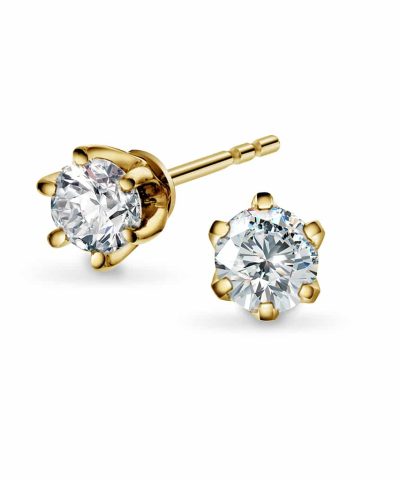 Polaris øredobber i gult gull med diamant 0,20 ct TWSI