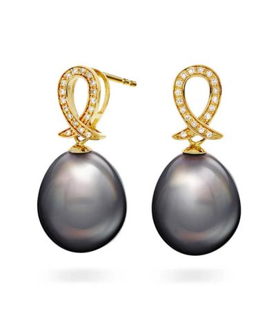 Øredobber i gull med diamant 0,08 ct WSI