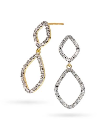 Øredobber i gull med diamant 0,084 WSI