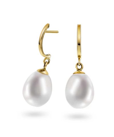 Øredobber i gull med ferskvannsperler