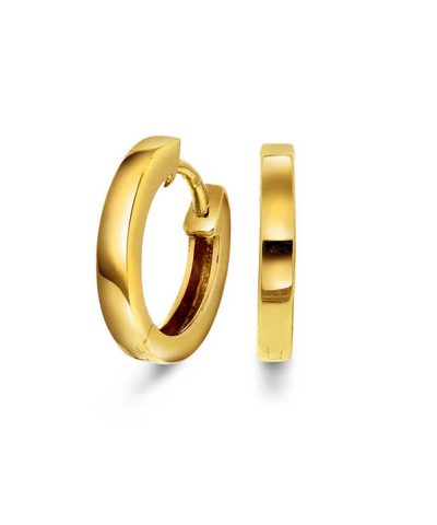 Pan Jewelry, Øreringer i 585 gult gull Flotte øreringer i 585 gult gull som er leddet. Øreringene har en høyde på 12,5 mm og bredde 1,5 mm.