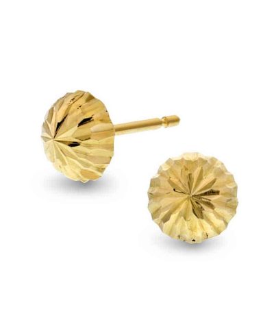 Øredobber i gull halvkule 6 mm