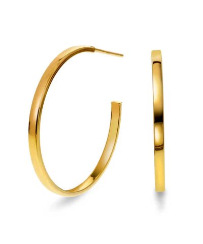 Pan Jewelry, Øreringer i 585 gult gull som er 25 mm i diameter. Klassiske enkle øreringer med stikk. Finnes i flere størrelser.