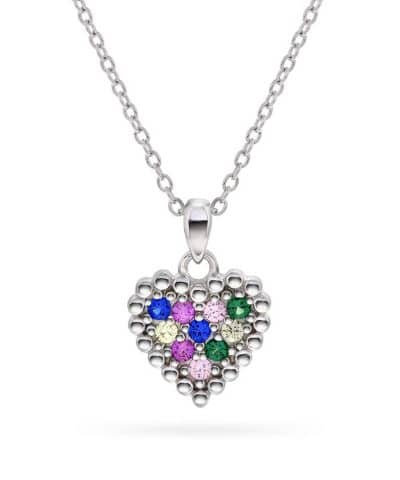 Smykke i sølv med Zirkonia - Hjerte