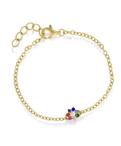 Armbånd i sølv med zirkonia og blomst