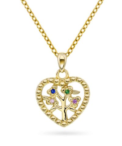 Smykke i sølv med zirkonia og hjerte