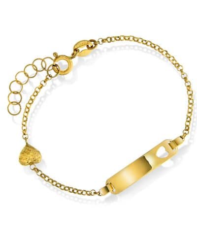 Armbånd i gull 1,8 mm med plate