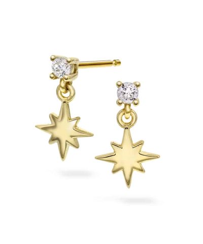 Øredobber i sølv med zirkonia stjerne