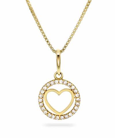 Smykke i gull med zirkonia