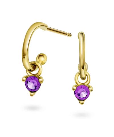 Øredobber i sølv med amethyst zirkonia