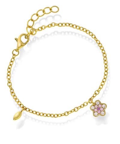 Armbånd i sølv med zirkonia blomst