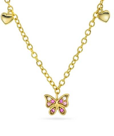 Smykke i sølv med zirkonia sommerfugl