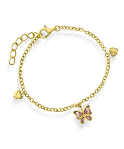 Armbånd i sølv med zirkonia sommerfugl