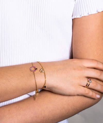 Alternative view of Armbånd i sølv med zirkonia sommerfugl