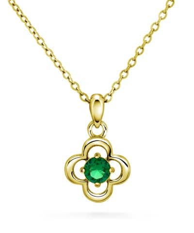 Smykke i sølv med grønn zirkonia