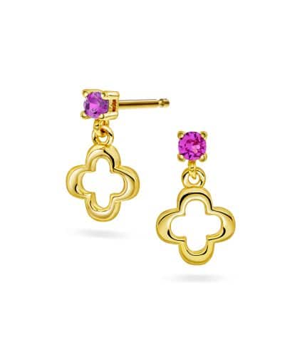 Øredobber i sølv med rosa zirkonia