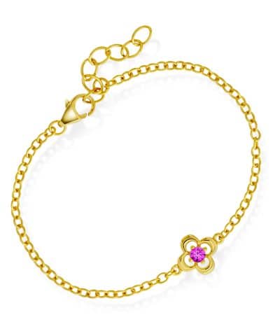 Armbånd i sølv med rosa zirkonia