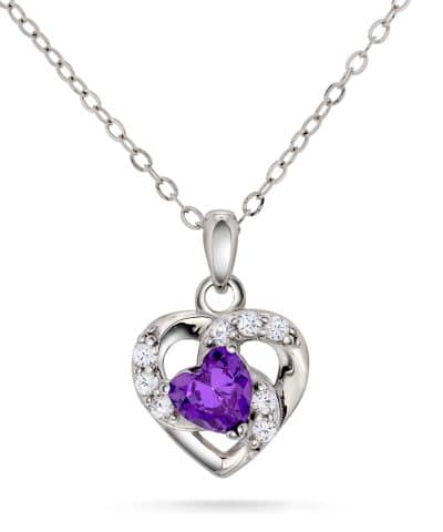 Smykke i sølv med zirkonia hjerte