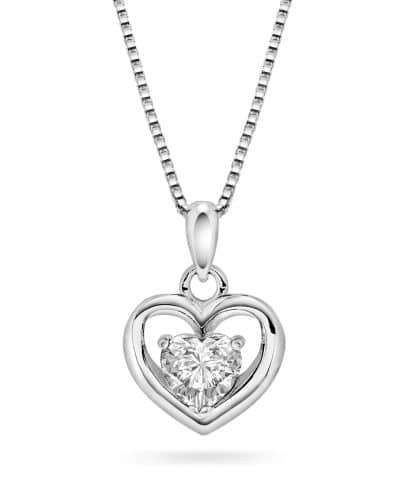 Smykke i sølv med hvit zirkonia