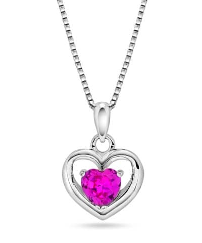 Smykke i sølv med rosa zirkonia