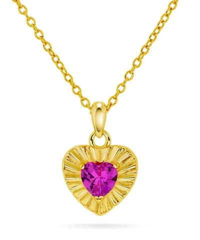 Smykke i sølv med zirkonia hjerte