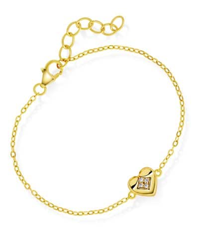 Armbånd i sølv med zirkonia hjerte