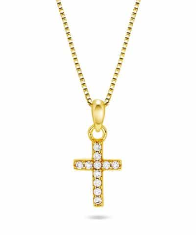 Smykke i sølv med zirkonia kors