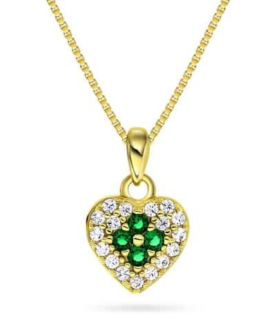 Smykke i sølv med zirkonia hjerte