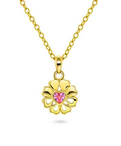 Smykke i sølv med zirkonia blomst