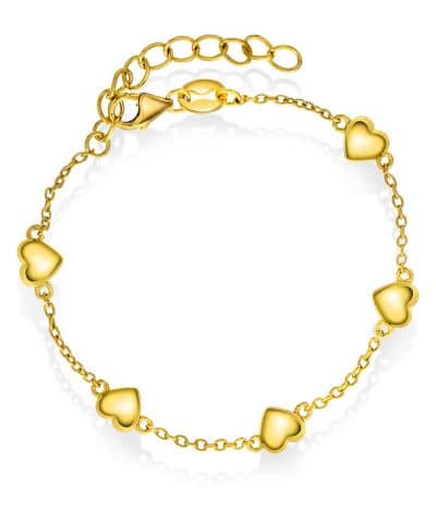 Armbånd i sølv hjerter